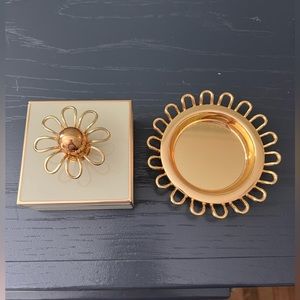 Kate Spade golden jewellery box and plate.